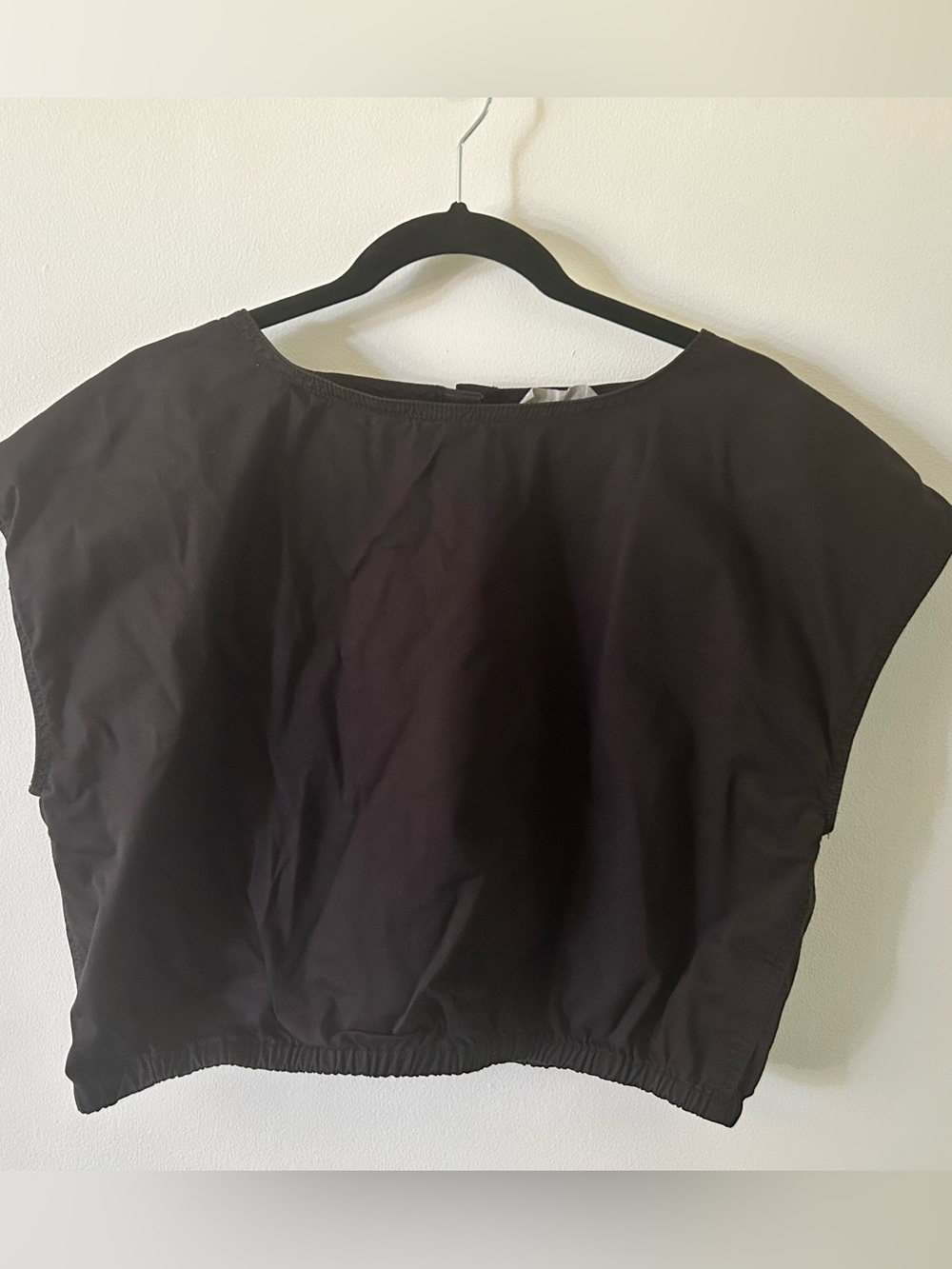 Everlane Organic Cotton Black Cropped Boatneck Top - Women